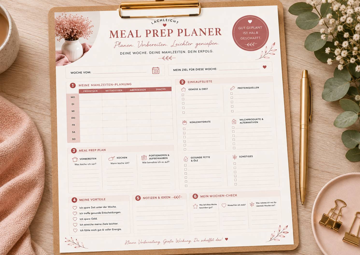 Meal Prep Planer PDF – Wochenplanung zum Ausdrucken – Bild 2