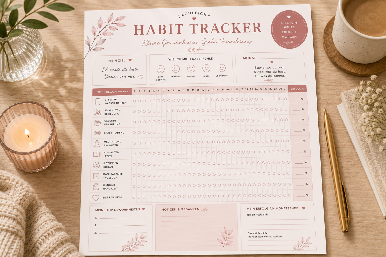 Habit Tracker PDF – Gewohnheiten zum Ausdrucken – Bild 2