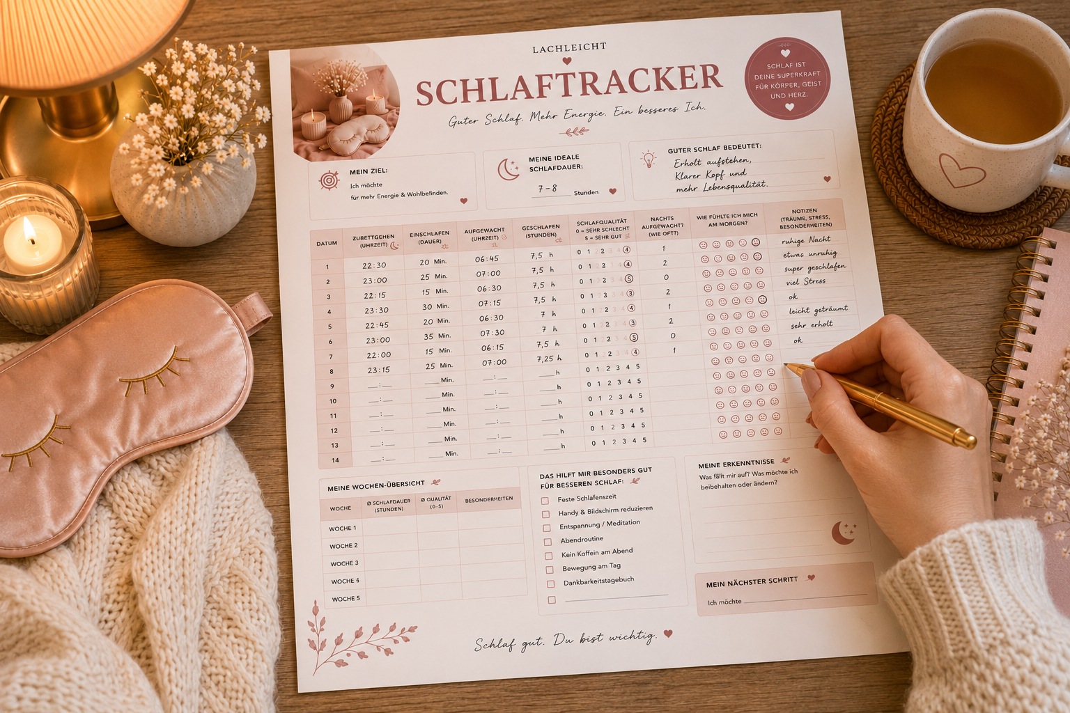 Schlaftracker PDF zum Ausdrucken | Lachleicht – Bild 3