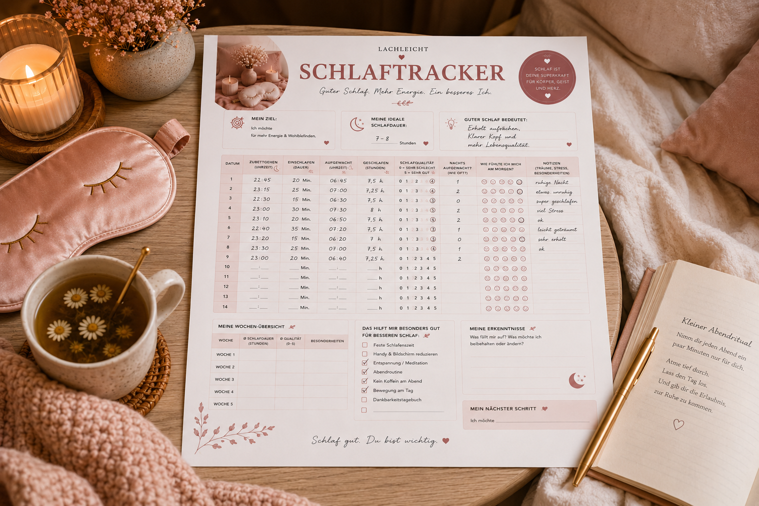 Schlaftracker PDF zum Ausdrucken | Lachleicht – Bild 4