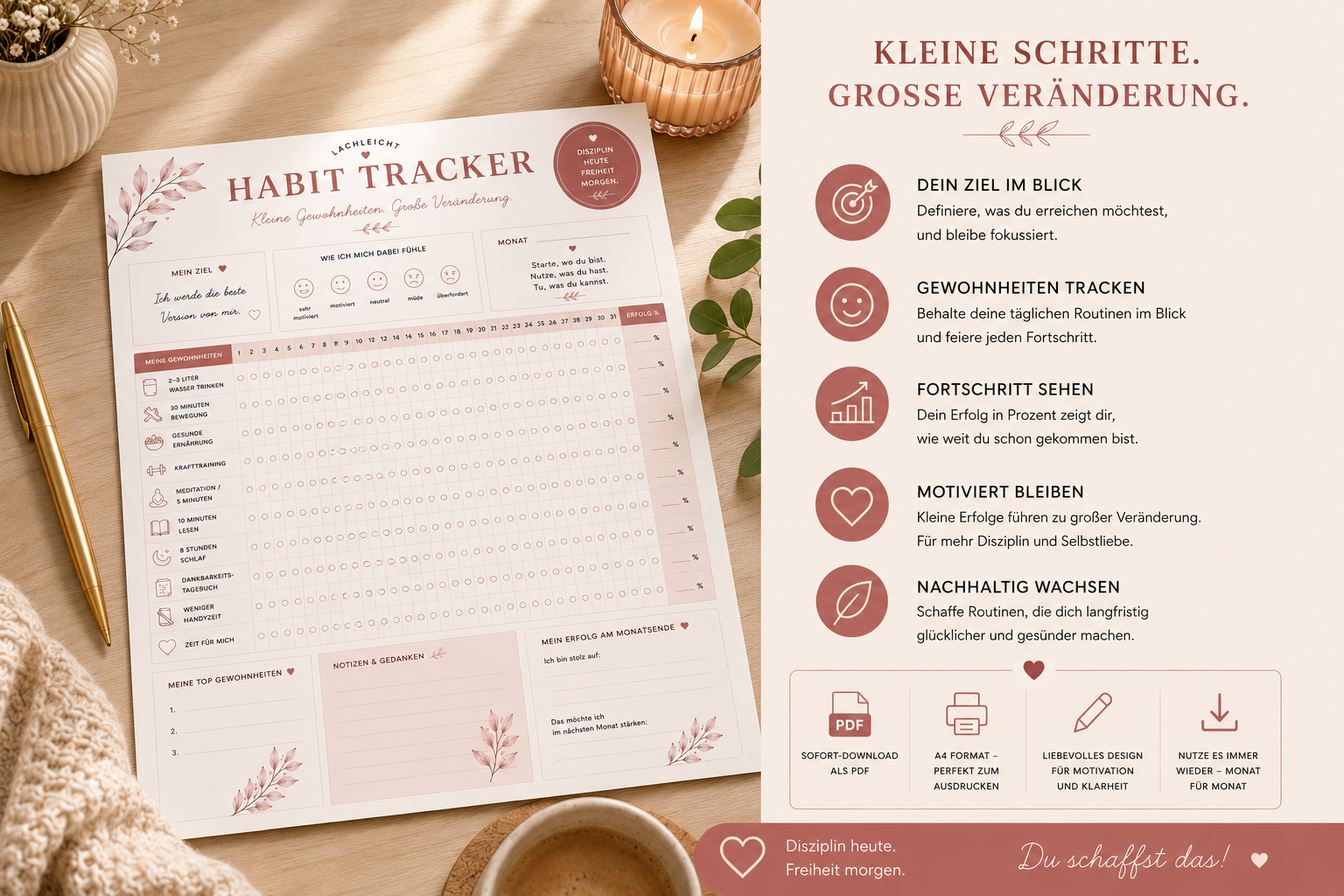 Habit Tracker PDF – Gewohnheiten zum Ausdrucken – Bild 4