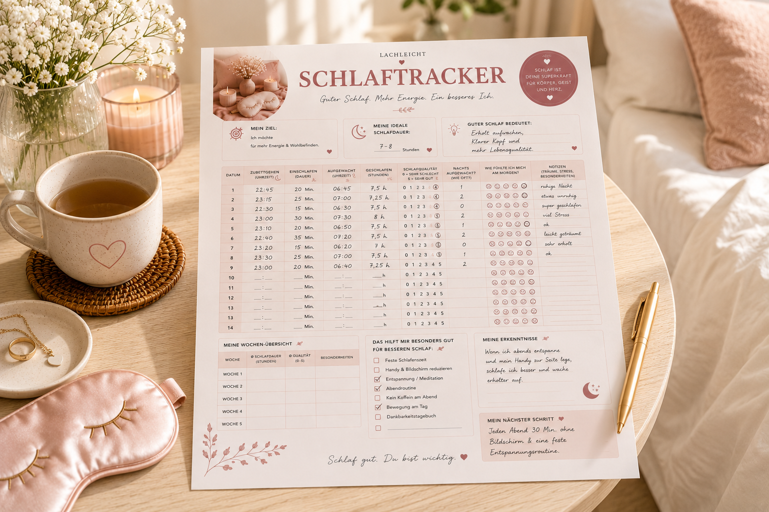 Schlaftracker PDF zum Ausdrucken | Lachleicht – Bild 5