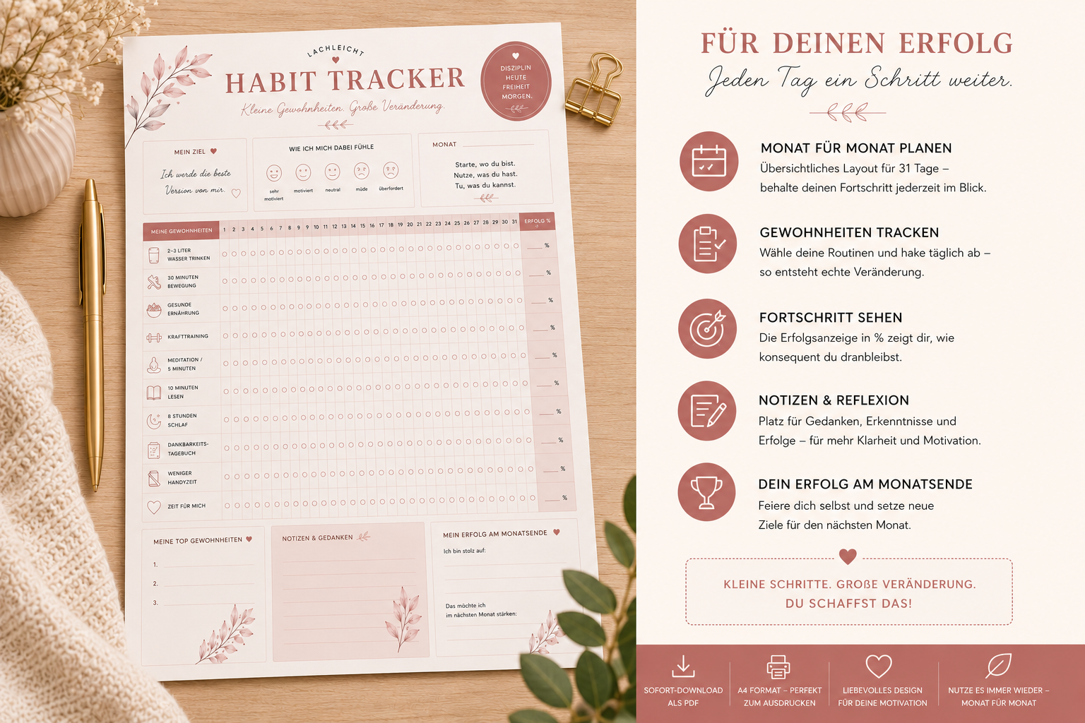 Habit Tracker PDF – Gewohnheiten zum Ausdrucken – Bild 5