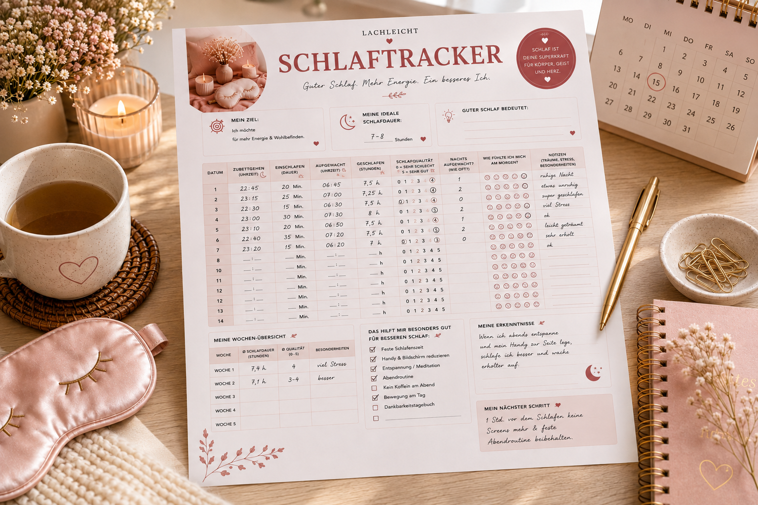 Schlaftracker PDF zum Ausdrucken | Lachleicht – Bild 6