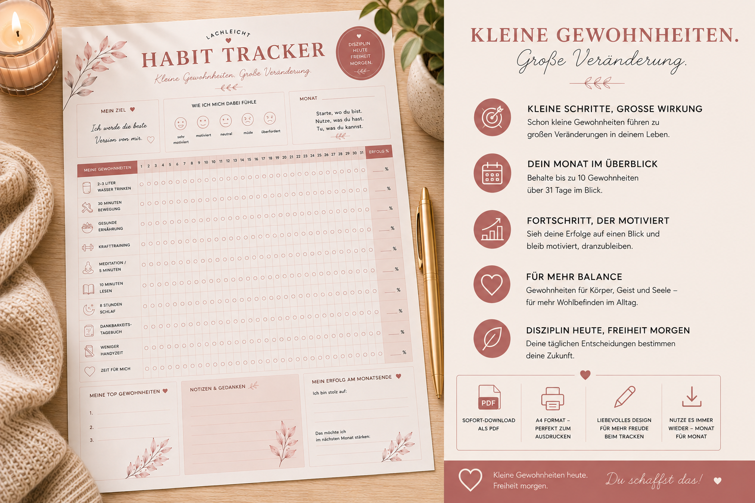 Habit Tracker PDF – Gewohnheiten zum Ausdrucken – Bild 6