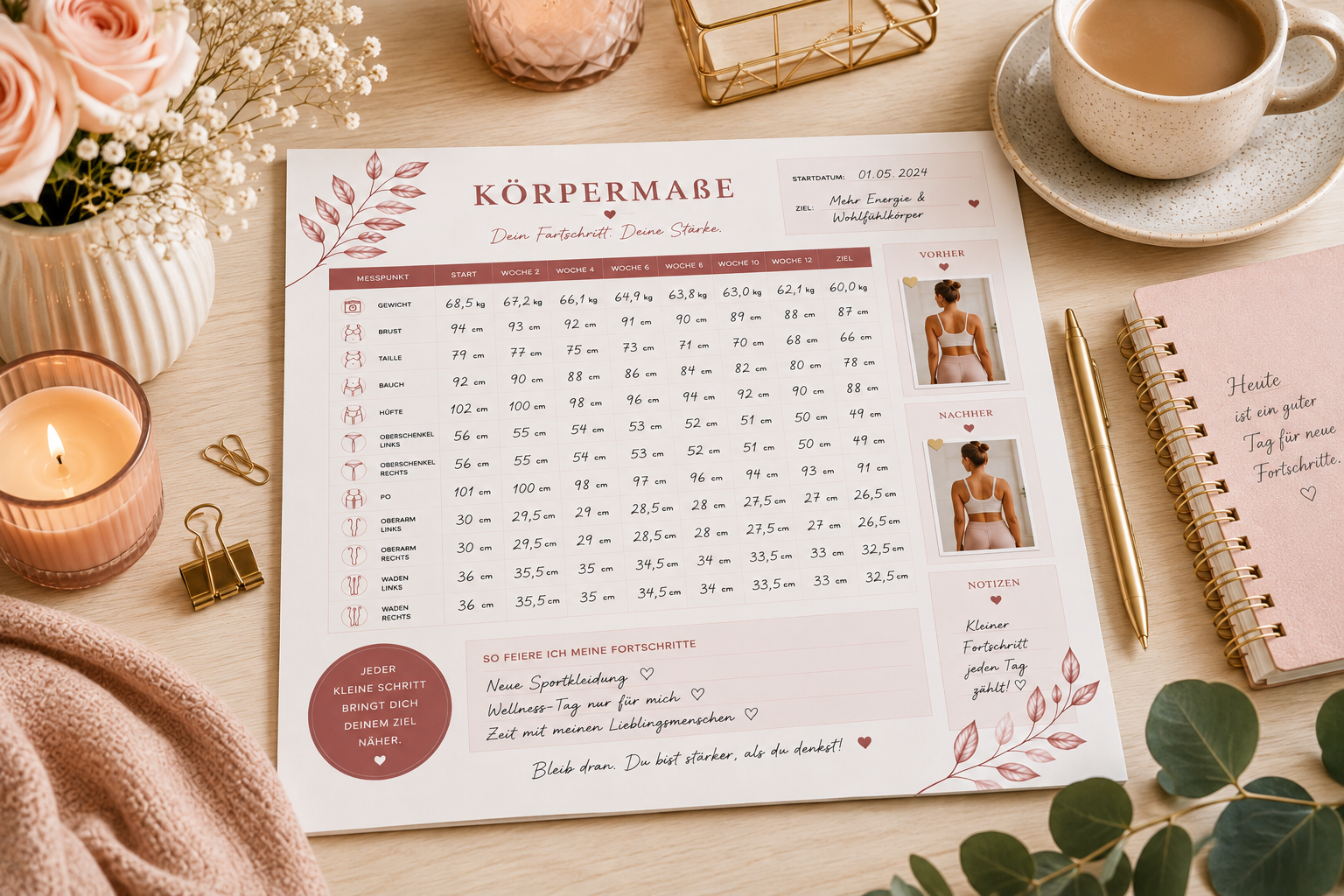 Körpermaße Tracker PDF zum Ausdrucken | Lachleicht – Bild 7