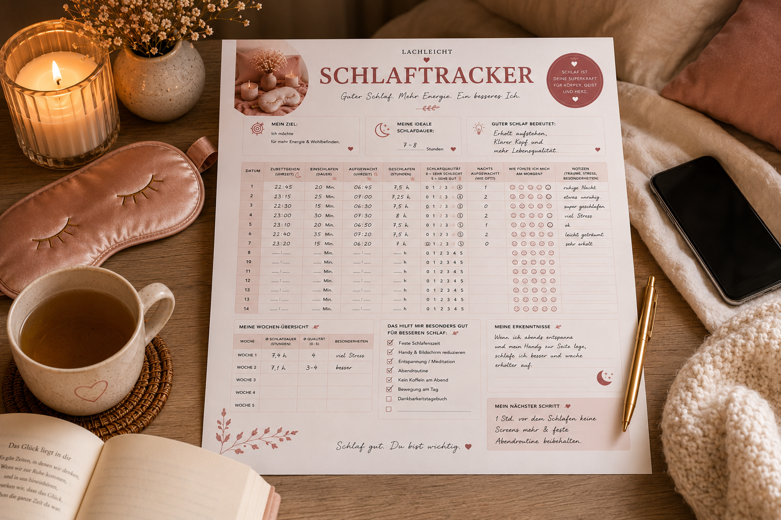 Schlaftracker PDF zum Ausdrucken | Lachleicht – Bild 7