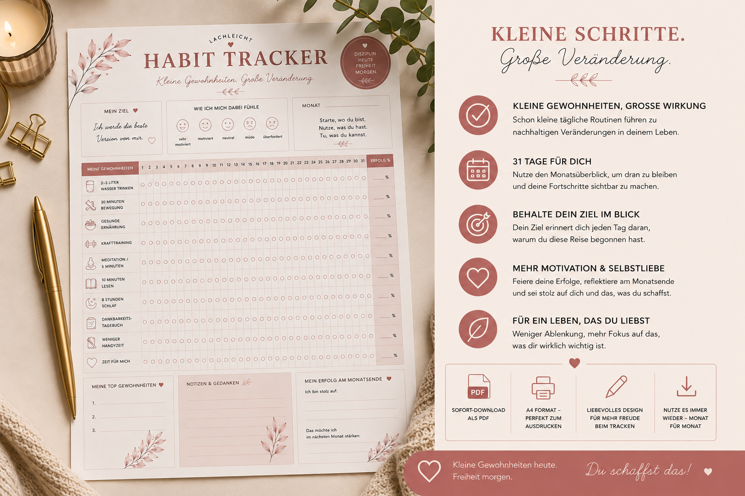 Habit Tracker PDF – Gewohnheiten zum Ausdrucken – Bild 7
