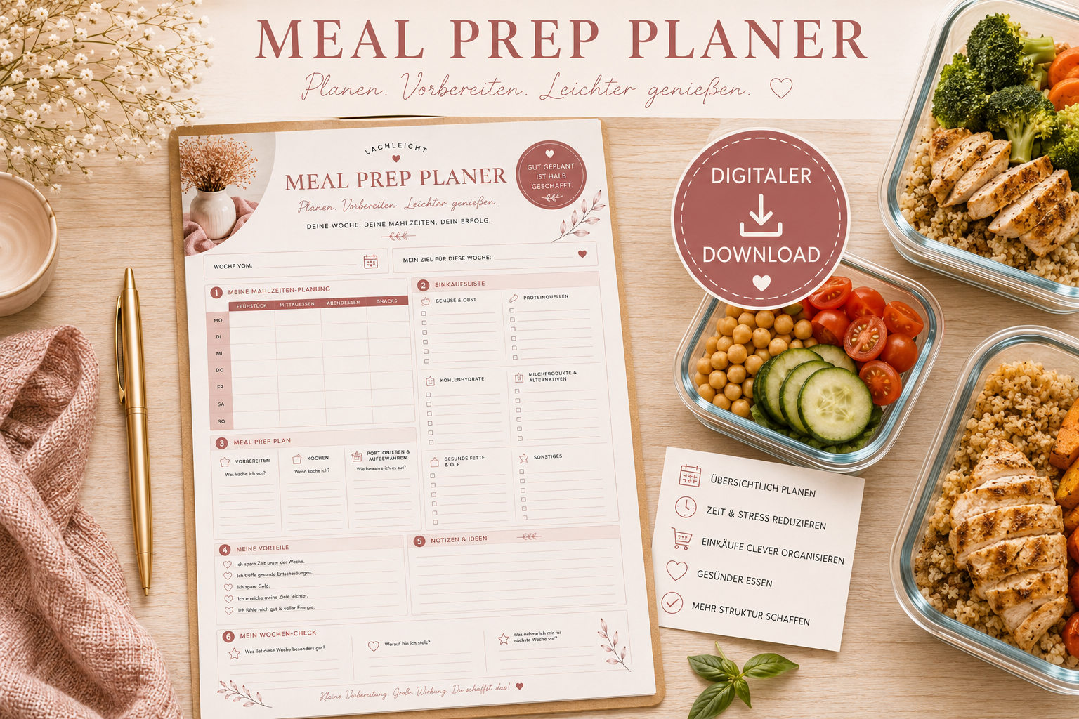 Meal Prep Planer PDF – Wochenplanung zum Ausdrucken