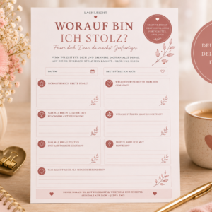 Worauf bin ich stolz? Reflexionsblatt PDF | Lachleicht